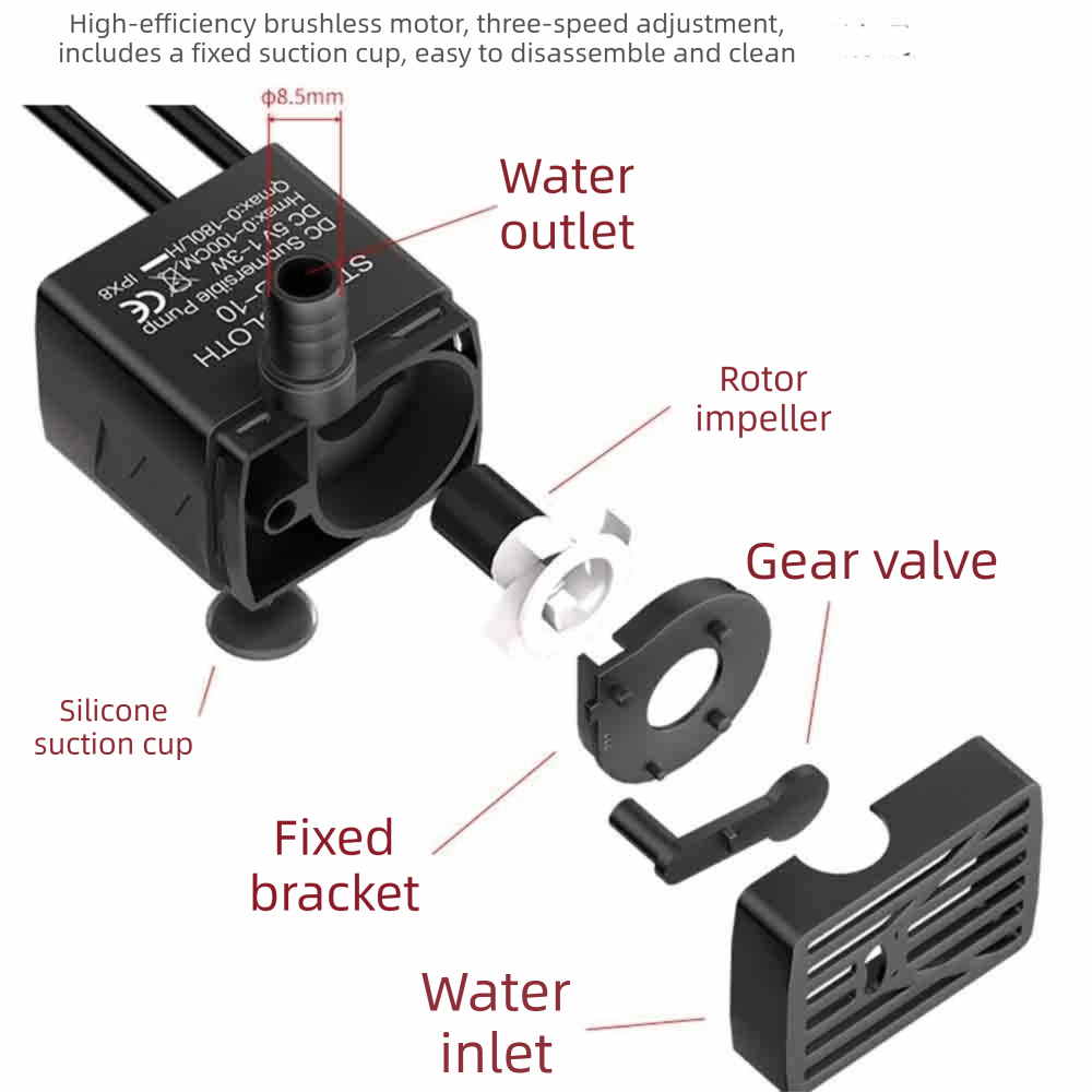 Увлажнитель воздуха 2-в-1 с цв – обзор и цена Water Pump Submersible Mini